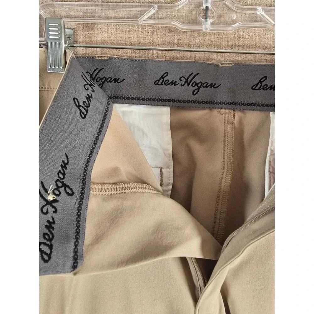 Ben Hogan Performance Mens Golf Pants 36x32 Beige Chinchilla Stretch UPF50 NWT